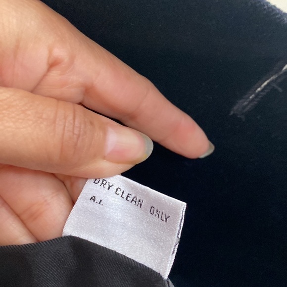 Vintage KASPER for A.S.L. Velvet fitted peplum blazer shoulder pads - Picture 9 of 13